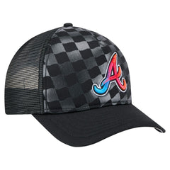 Atlanta Braves Gradient 9FORTY A-Frame M-Crown Trucker Adjustable Hat Black | New Era
