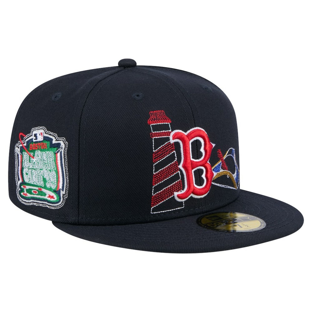 Boston Red Sox State Stitch 59FIFTY Fitted Hat Navy | New Era