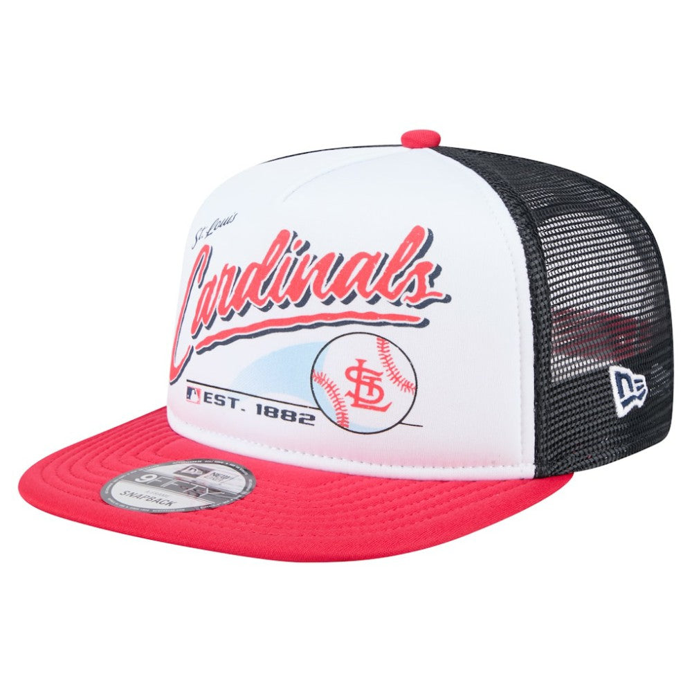 St. Louis Cardinals Retro Script 9FIFTY Snapback Hat White/Red | New Era