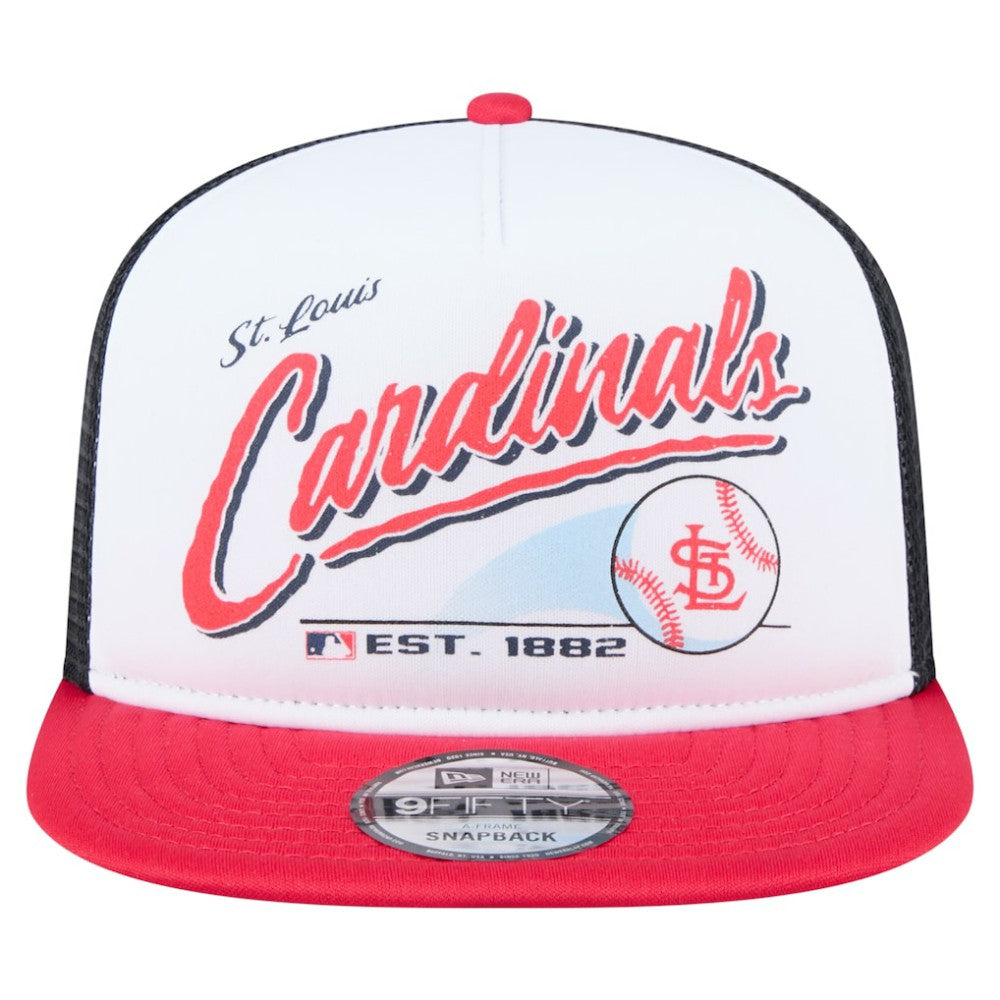 St. Louis Cardinals Retro Script 9FIFTY Snapback Hat White/Red | New Era