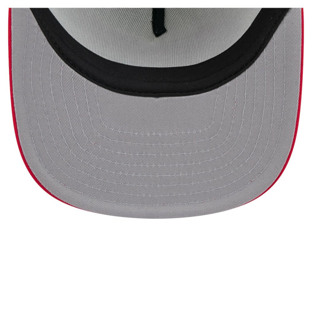 Texas Rangers Retro Script Trucker 9FIFTY Snapback Hat White/Red | New Era