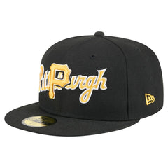 Pittsburgh Pirates Overlap 59FIFTY Fitted Hat Black | New Era