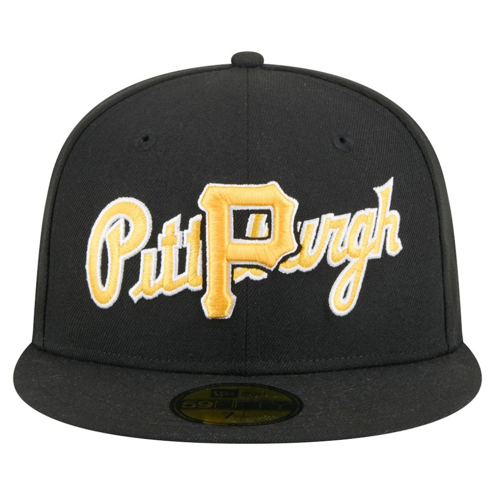 Pittsburgh Pirates Overlap 59FIFTY Fitted Hat Black | New Era