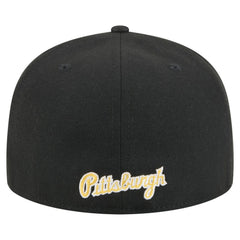 Pittsburgh Pirates Overlap 59FIFTY Fitted Hat Black | New Era