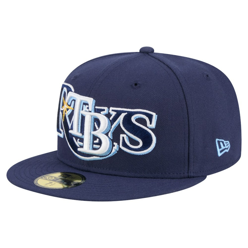 Tampa Bay Rays Overlap 59FIFTY Fitted Hat Navy | New Era