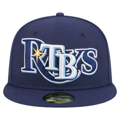Tampa Bay Rays Overlap 59FIFTY Fitted Hat Navy | New Era