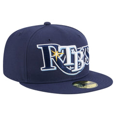 Tampa Bay Rays Overlap 59FIFTY Fitted Hat Navy | New Era