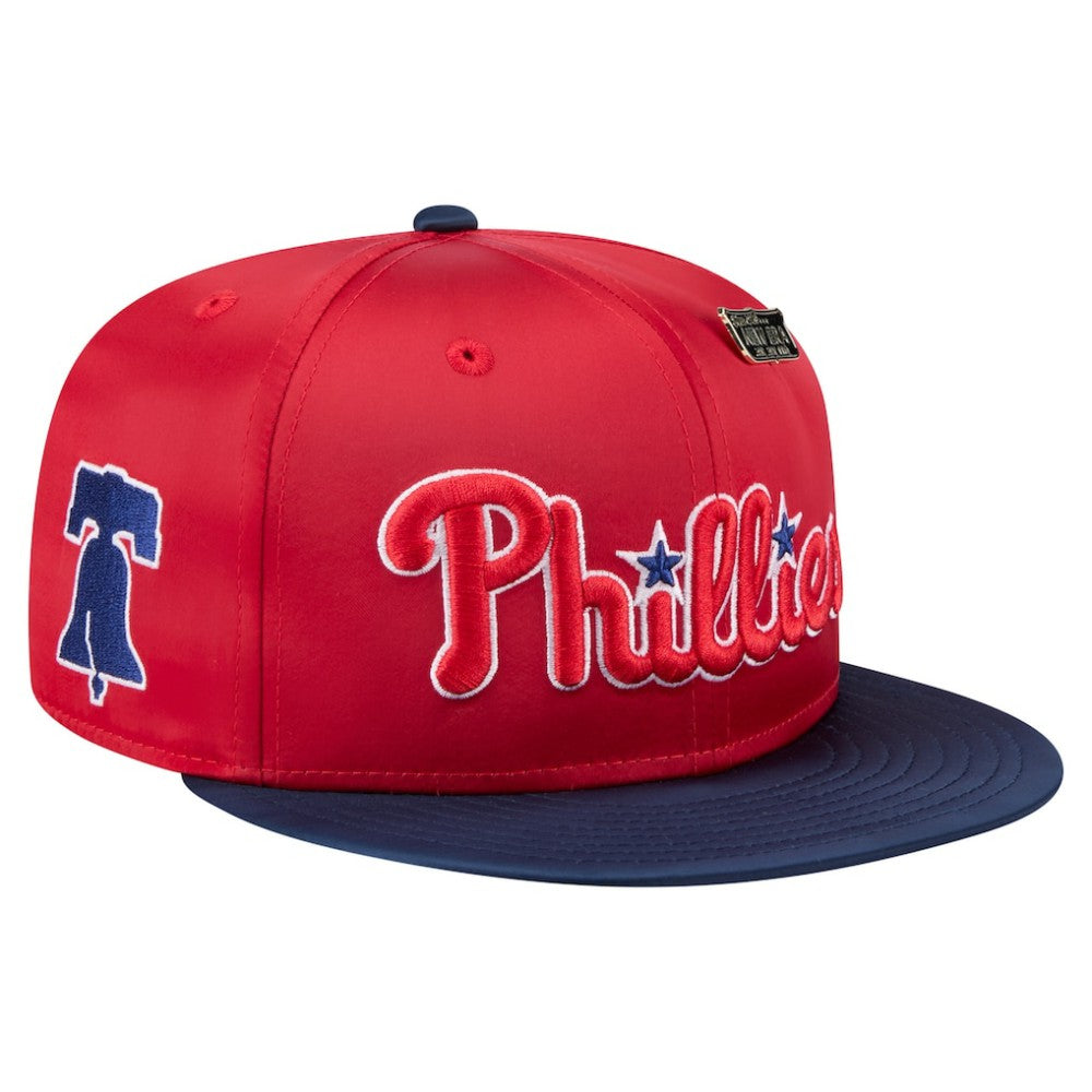 Philadelphia Phillies Satin 59FIFTY Fitted Hat Red/Navy | New Era