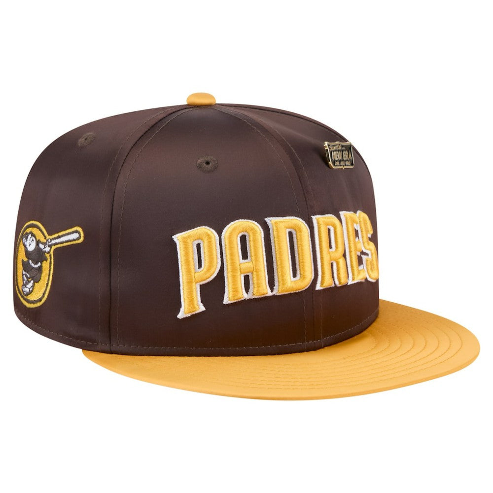 San Diego Padres Satin 59FIFTY Fitted Hat Brown/Gold | New Era