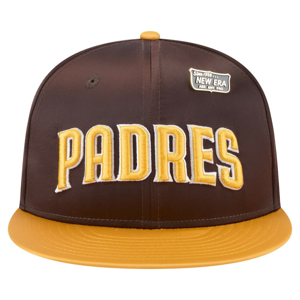 San Diego Padres Satin 59FIFTY Fitted Hat Brown/Gold | New Era