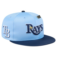 Tampa Bay Rays Satin 59FIFTY Fitted Hat Light Blue/Navy | New Era