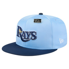 Tampa Bay Rays Satin 59FIFTY Fitted Hat Light Blue/Navy | New Era