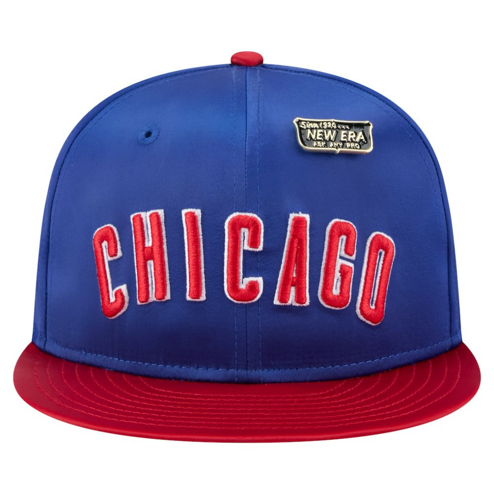 Chicago Cubs Satin 59FIFTY Fitted Hat Royal/Red | New Era