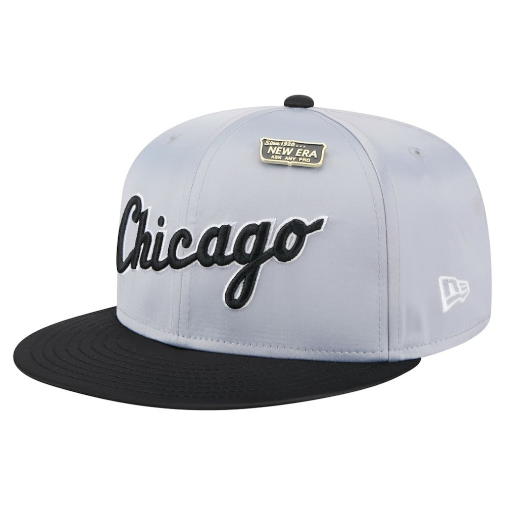 Chicago White Sox Satin 59FIFTY Fitted Hat Gray/Black | New Era