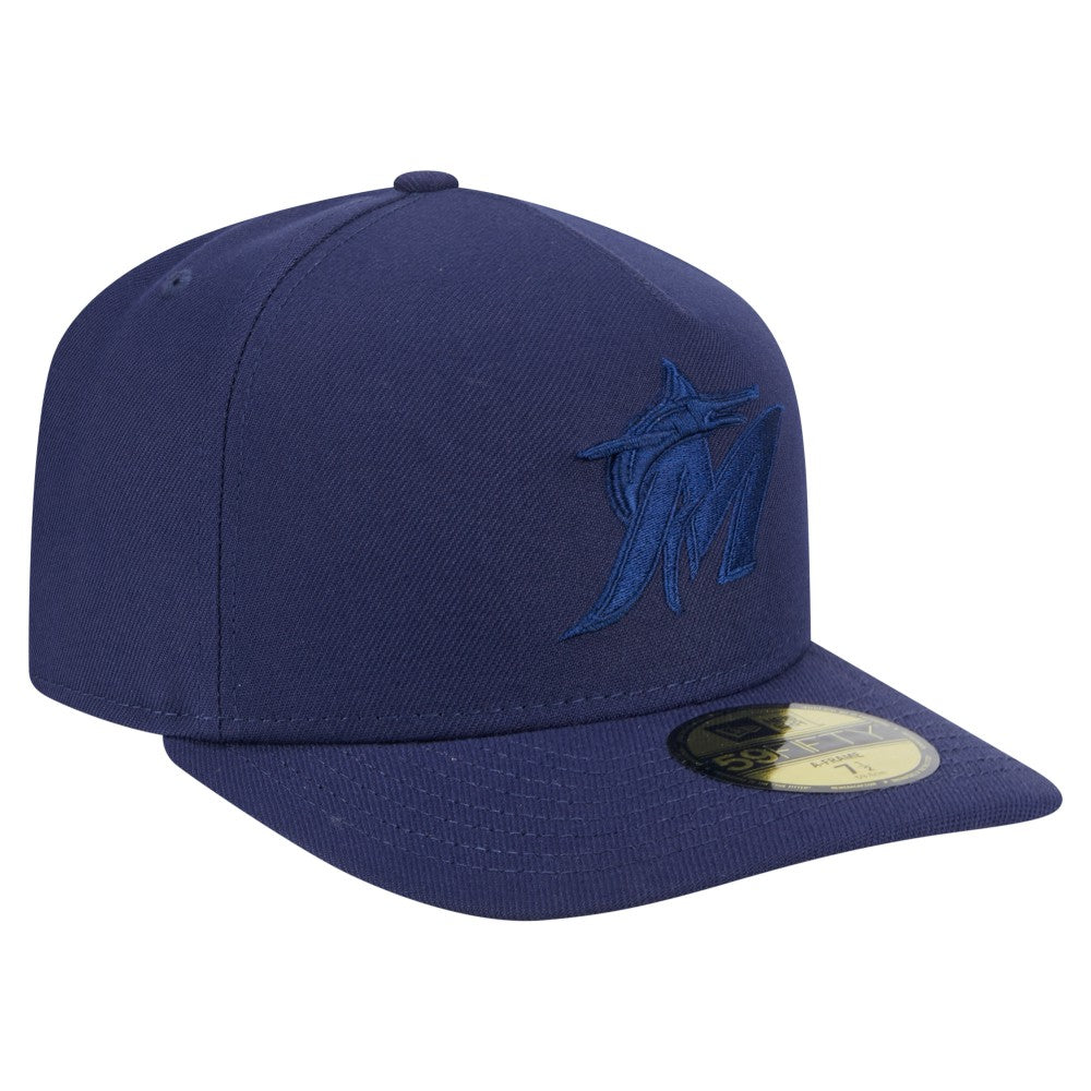 Miami Marlins Color Pack A-Frame 59FIFTY Fitted Hat Navy | New Era