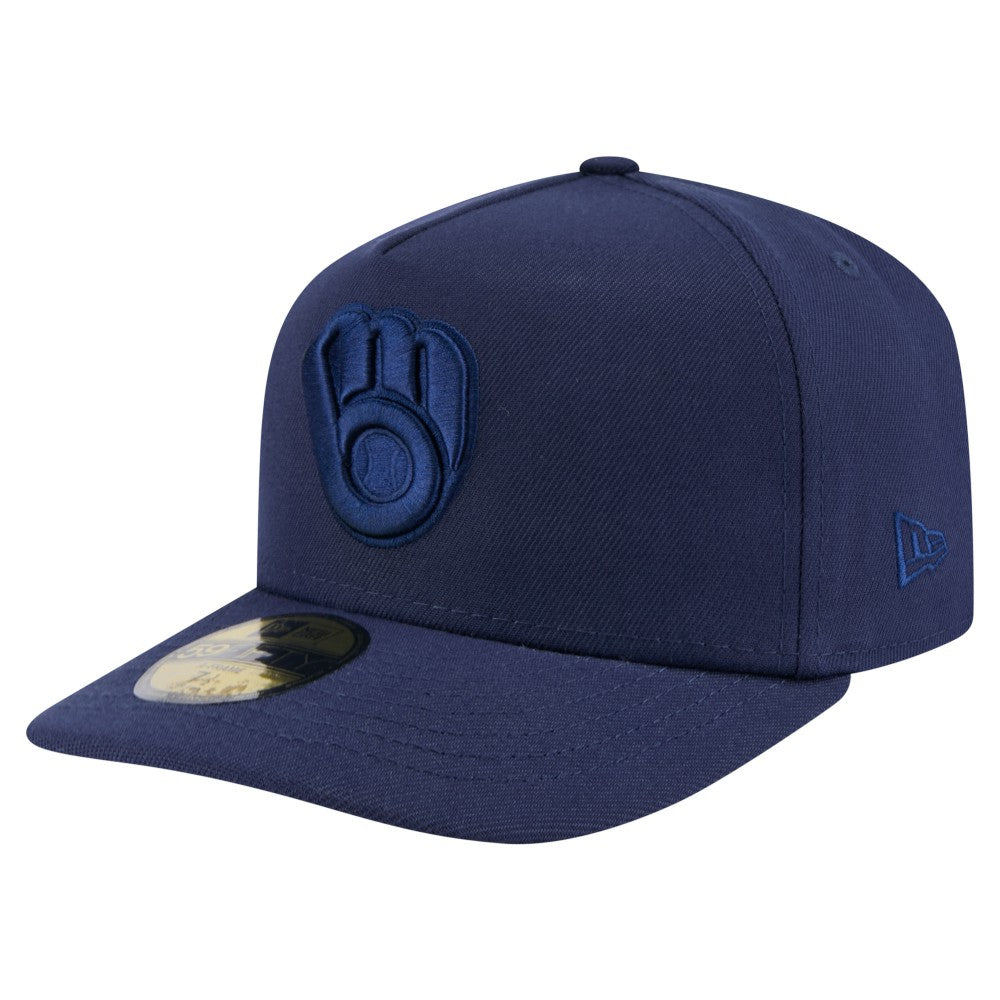 Milwaukee Brewers Color Pack A-Frame 59FIFTY Fitted Hat Navy | New Era