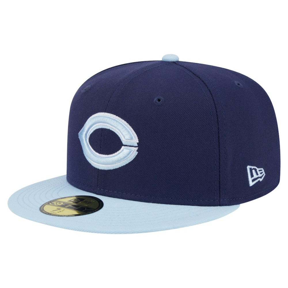Cincinnati Reds Color Pack 2-Tone 59FIFTY Fitted Hat Navy/Light Blue | New Era