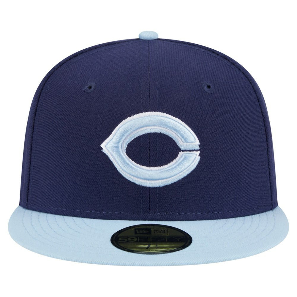 Cincinnati Reds Color Pack 2-Tone 59FIFTY Fitted Hat Navy/Light Blue | New Era