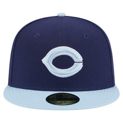 Cincinnati Reds Color Pack 2-Tone 59FIFTY Fitted Hat Navy/Light Blue | New Era