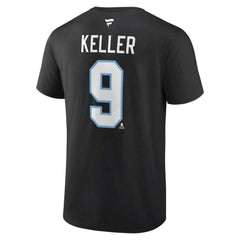 Clayton Keller Utah Mammoth Fanatics Authentic Stack Name & Number T-Shirt Black