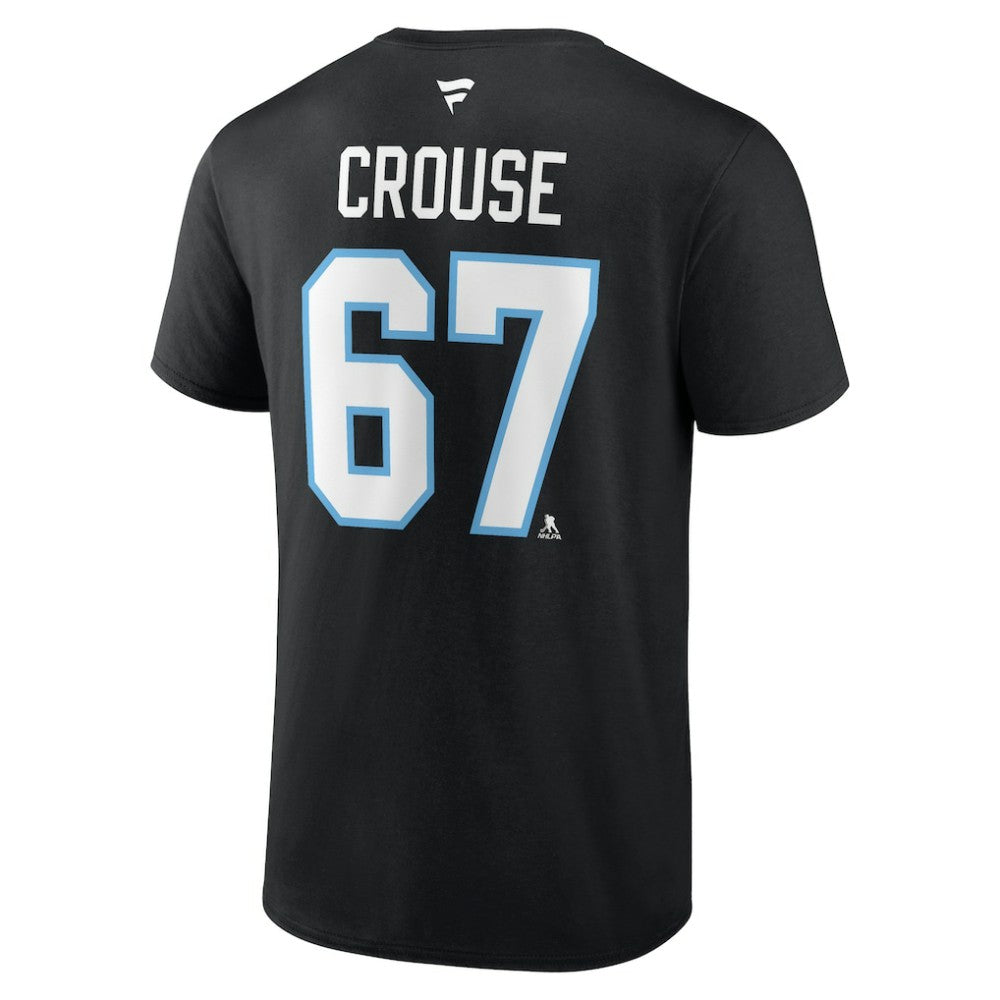 Lawson Crouse Utah Mammoth Fanatics Authentic Stack Name & Number T-Shirt Black