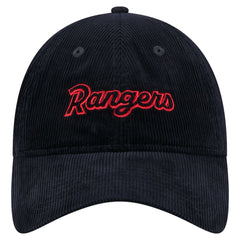 Texas Rangers Women's Corduroy 9TWENTY Adjustable Hat Dark Blue | New Era