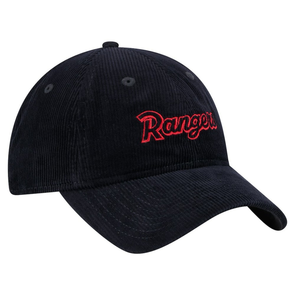 Texas Rangers Women's Corduroy 9TWENTY Adjustable Hat Dark Blue | New Era