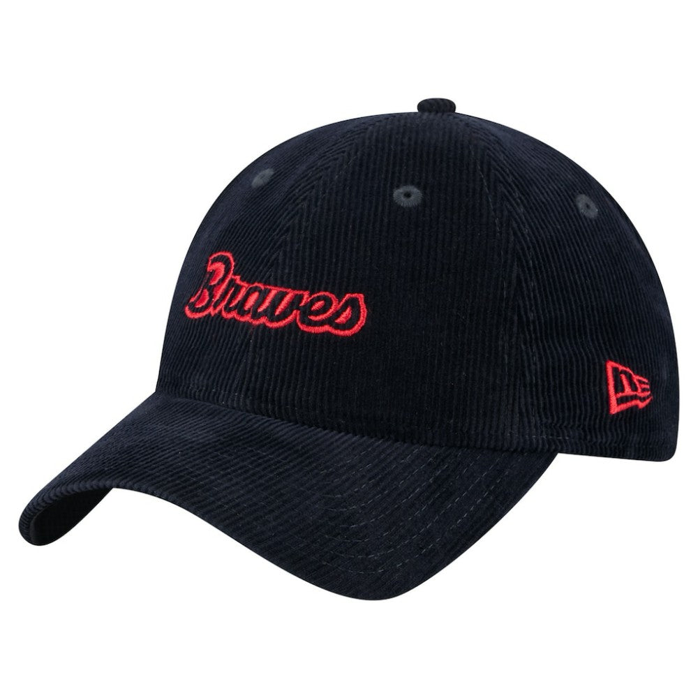 Atlanta Braves Women's Corduroy 9TWENTY Adjustable Hat Navy | New Era