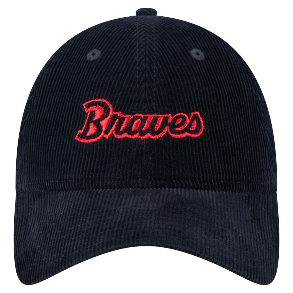 Atlanta Braves Women's Corduroy 9TWENTY Adjustable Hat Navy | New Era