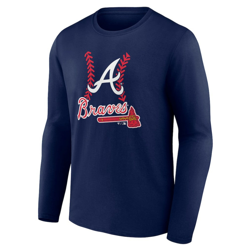 Atlanta Braves Fastball Long Sleeve T-Shirt Navy
