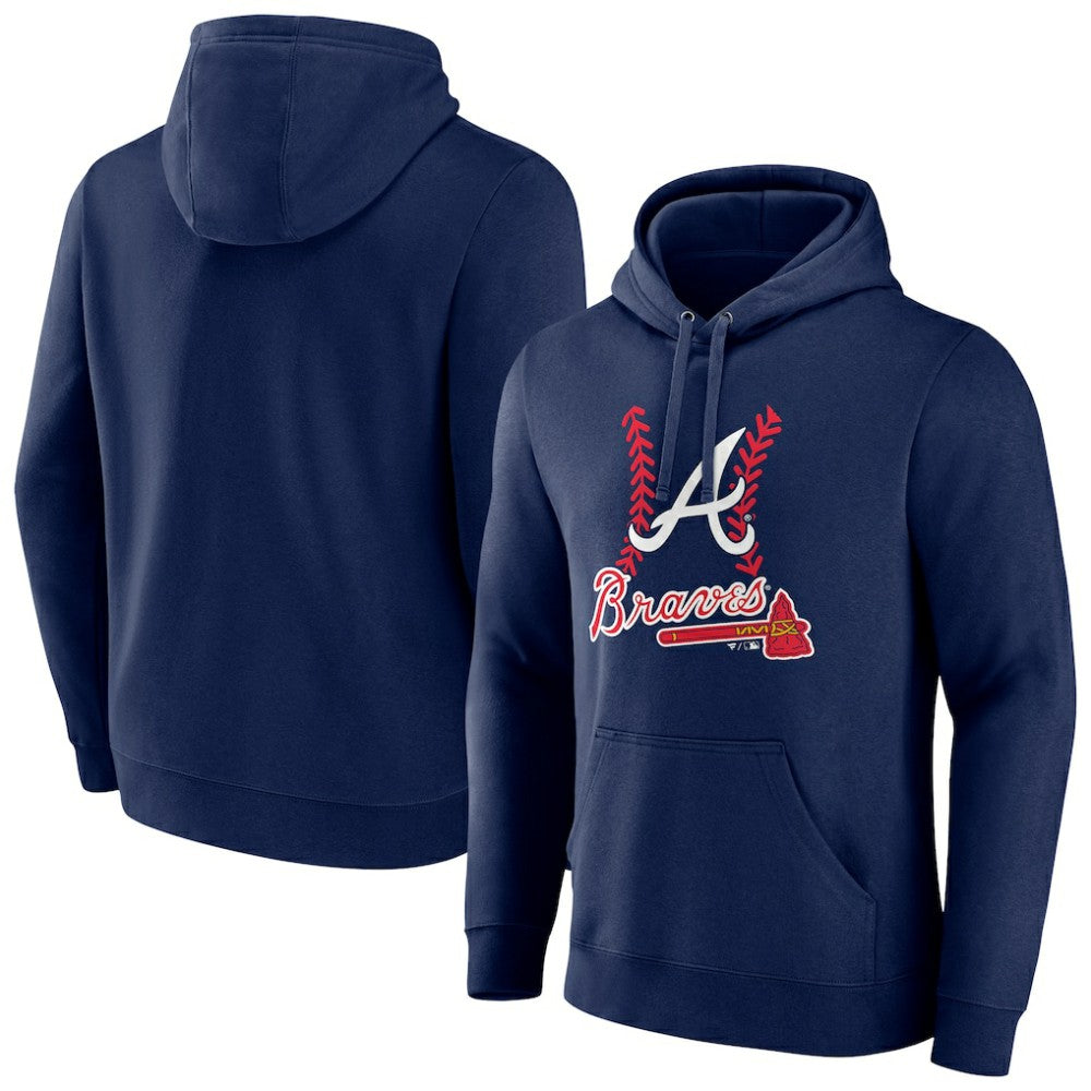 Atlanta Braves Fastball Pullover Hoodie Navy