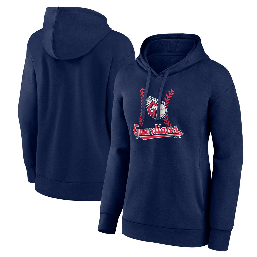 Cleveland Guardians Women's Fastball Pullover Hoodie Navy