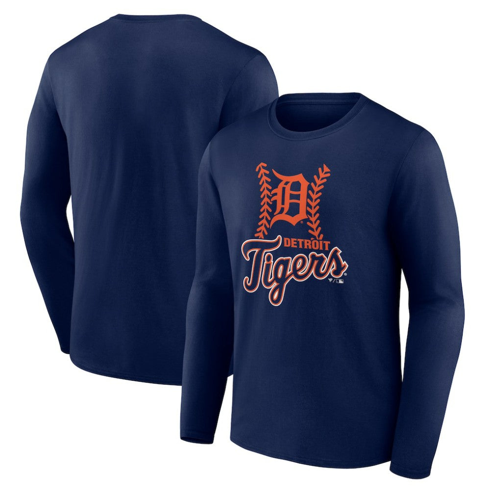 Detroit Tigers Fastball Long Sleeve T-Shirt Navy