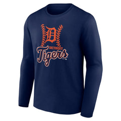 Detroit Tigers Fastball Long Sleeve T-Shirt Navy
