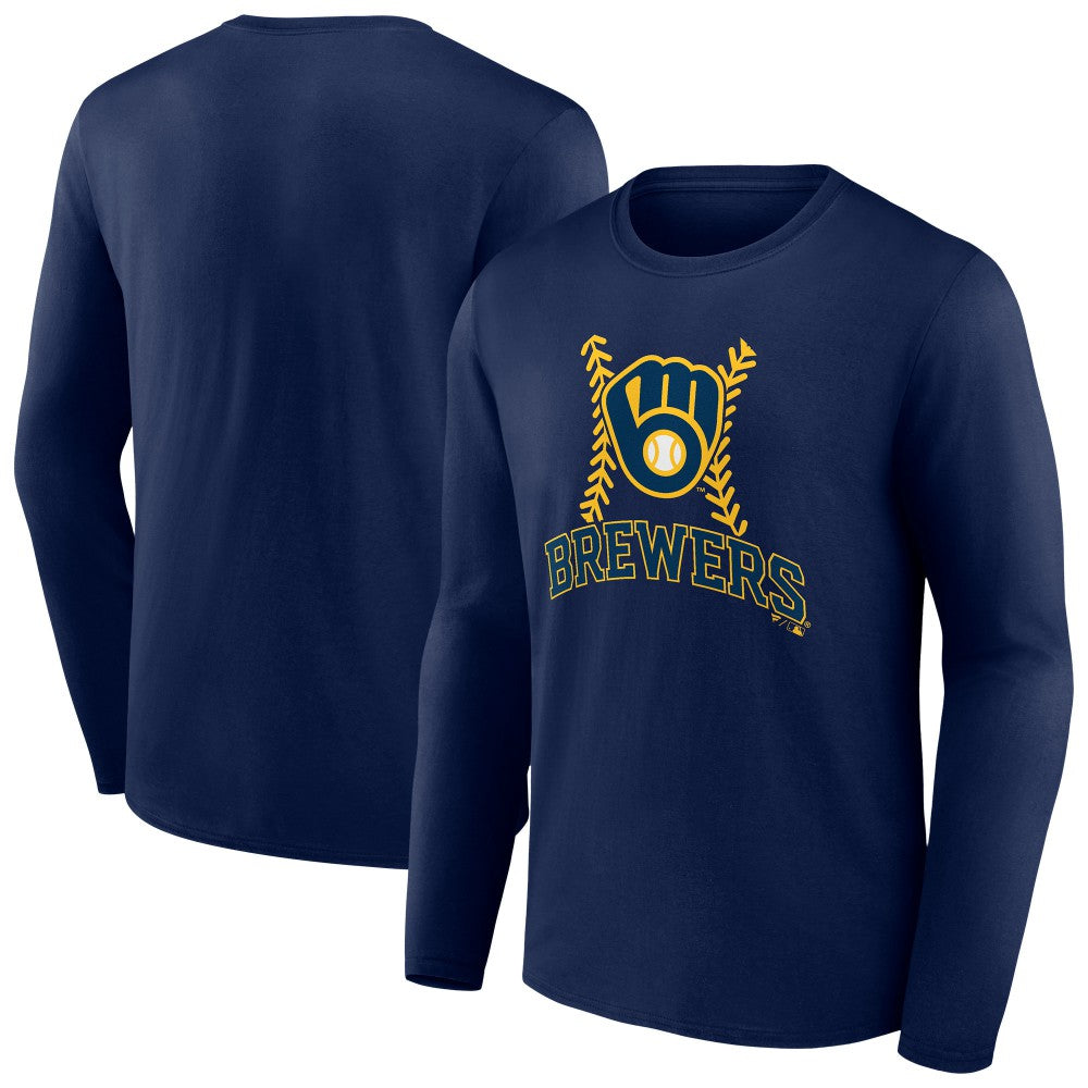 Milwaukee Brewers Fastball Long Sleeve T-Shirt Navy