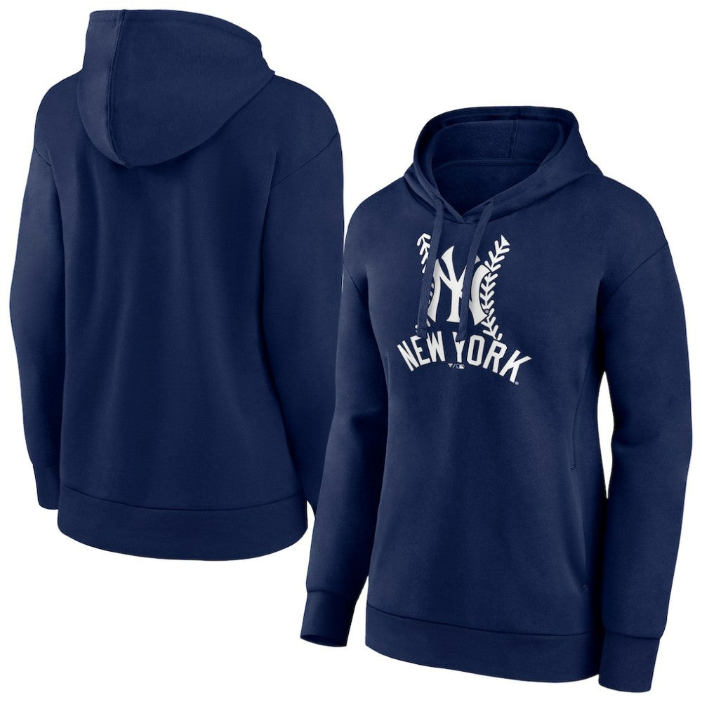 New York Yankees Women's Fastball Pullover Hoodie Navy