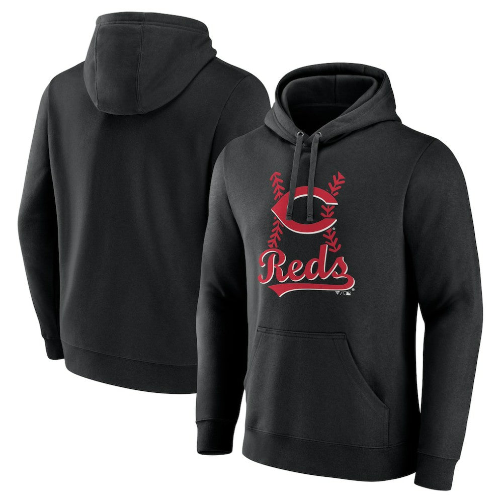 Cincinnati Reds Fastball Pullover Hoodie Black