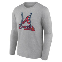 Atlanta Braves Fastball Long Sleeve T-Shirt Gray