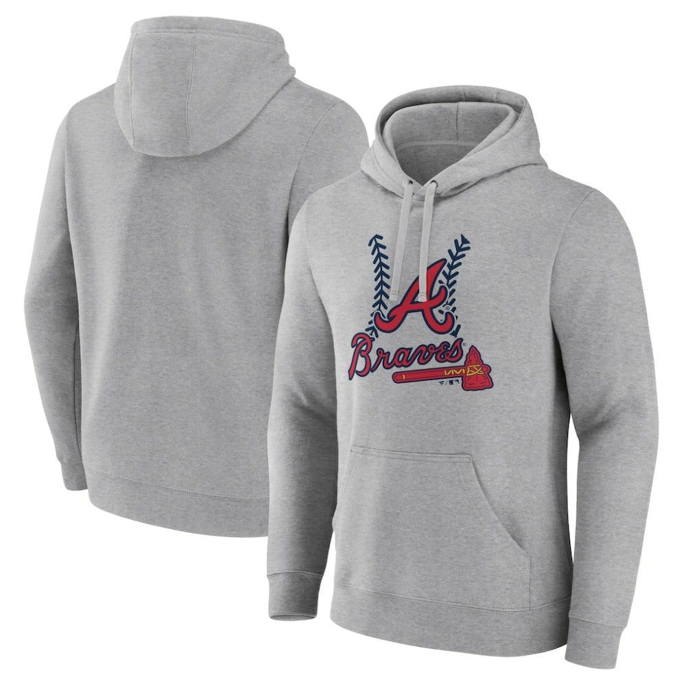 Atlanta Braves Fastball Pullover Hoodie Gray