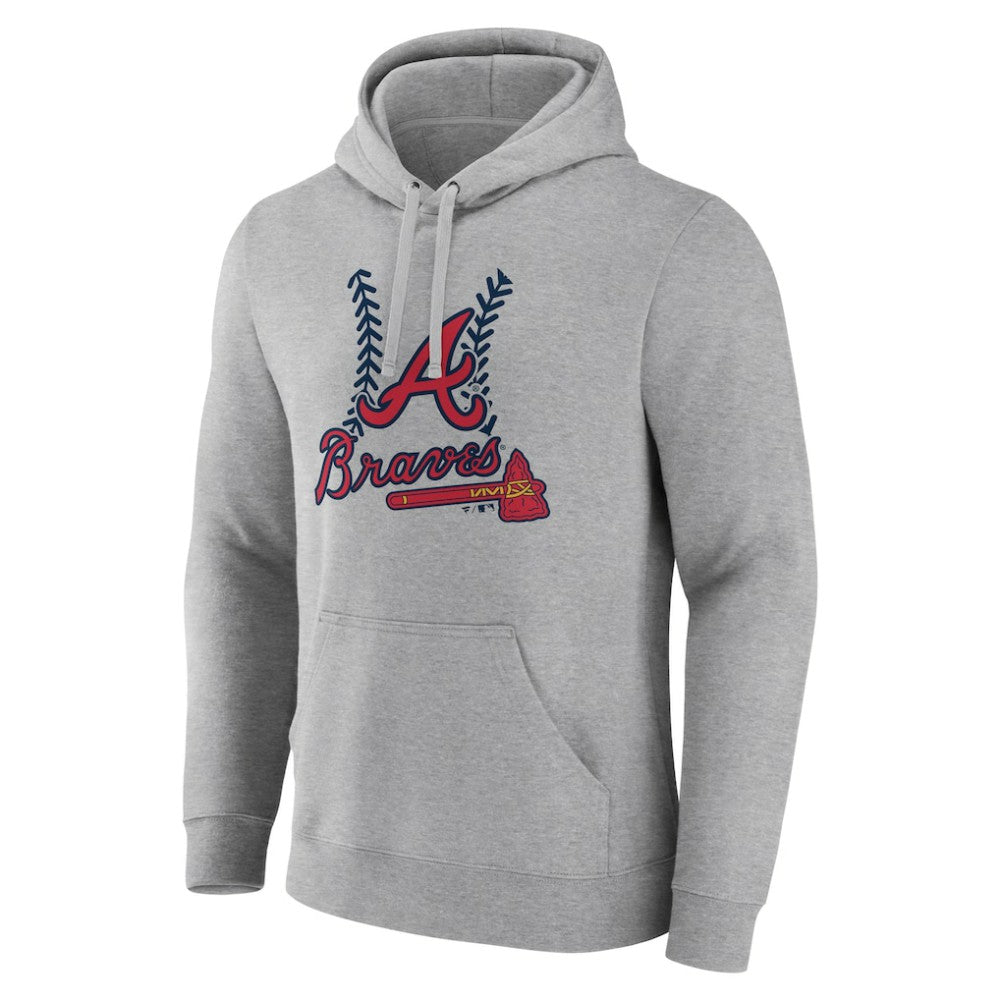 Atlanta Braves Fastball Pullover Hoodie Gray