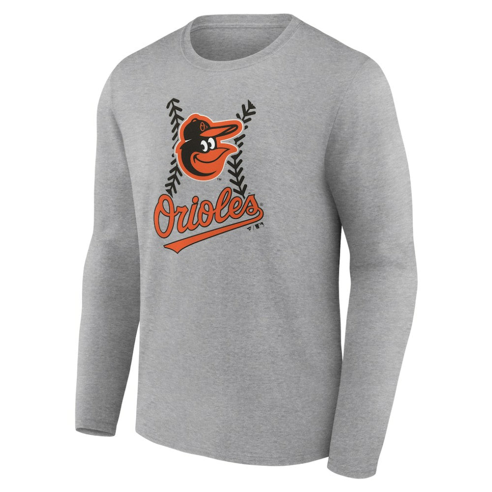 Baltimore Orioles Fastball Long Sleeve T-Shirt Gray