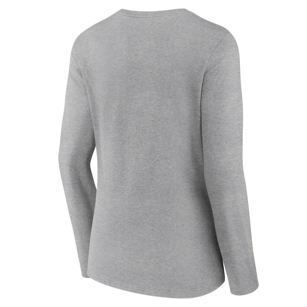 Baltimore Orioles Women's Fastball Long Sleeve V-Neck T-Shirt Gray