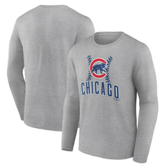 Chicago Cubs Fastball Long Sleeve T-Shirt Gray