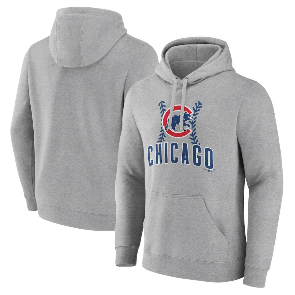 Chicago Cubs Fastball Pullover Hoodie Gray