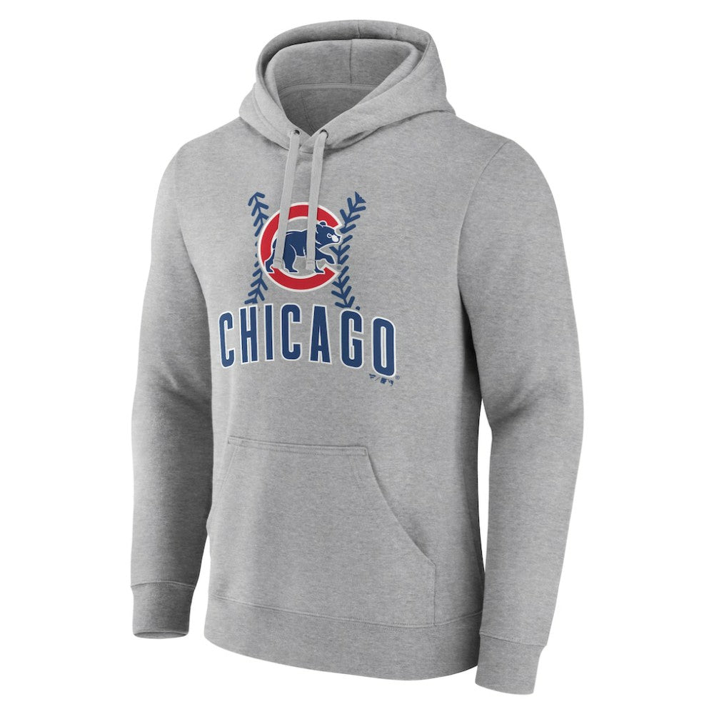 Chicago Cubs Fastball Pullover Hoodie Gray