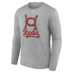 Cincinnati Reds Fastball Long Sleeve T-Shirt Gray