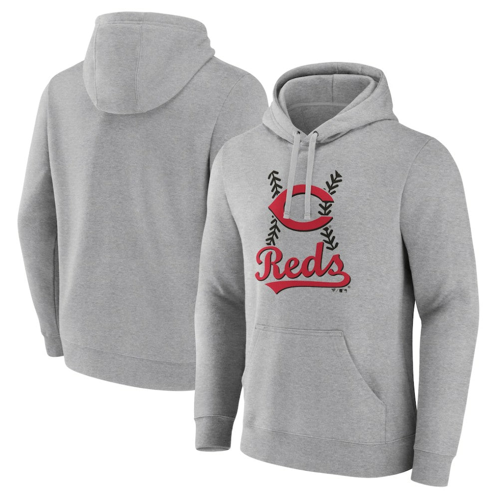 Cincinnati Reds Fastball Pullover Hoodie Gray