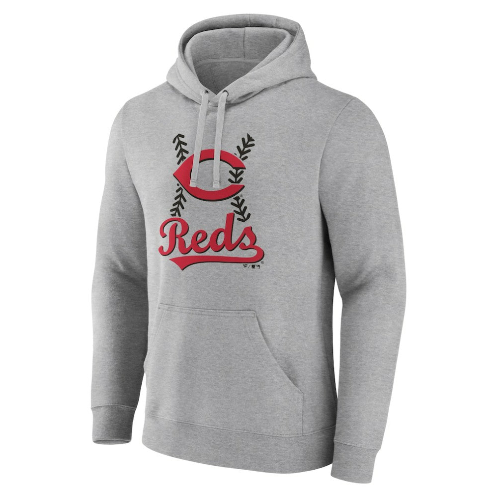Cincinnati Reds Fastball Pullover Hoodie Gray