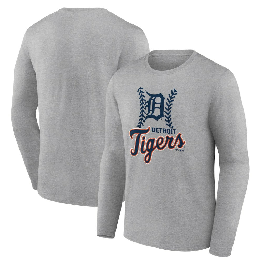 Detroit Tigers Fastball Long Sleeve T-Shirt Gray