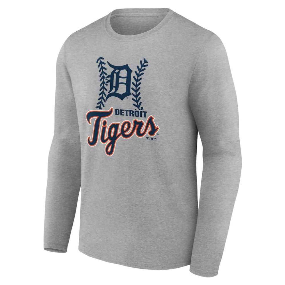Detroit Tigers Fastball Long Sleeve T-Shirt Gray
